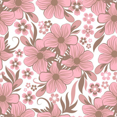 Pink floral seamless pattern svg