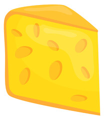 Cheese piece icon. Cartoon food. Dairy product