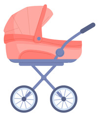 Fototapeta na wymiar Baby carriage icon. Color stroller. Child pram