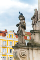 Fototapeta na wymiar Statue of a priest in Oradea, Romania