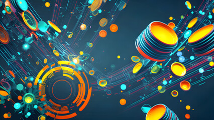 Obraz premium Technology 3d interface creative abstract for background