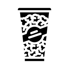 bucket popcorn food box glyph icon vector. bucket popcorn food box sign. isolated symbol illustration