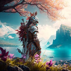 aventurier du printemps de fantasy ia générative