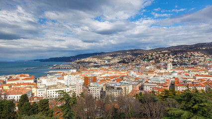 View of Trieste, a city and seaport in northeastern Italy, Europe.