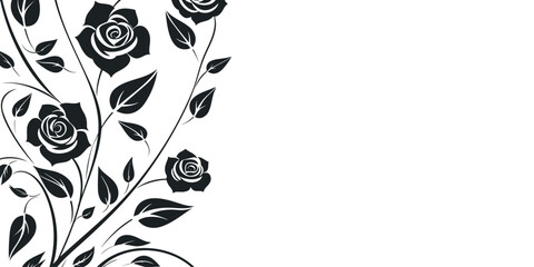 Branch of roses on a white background. Vector illustration © Crazy Dark Queen