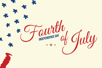 Celebrate Happy 4th of July - Independence Day. Greeting card with USA flag. National American holiday event. Flat Vector illustration EPS10