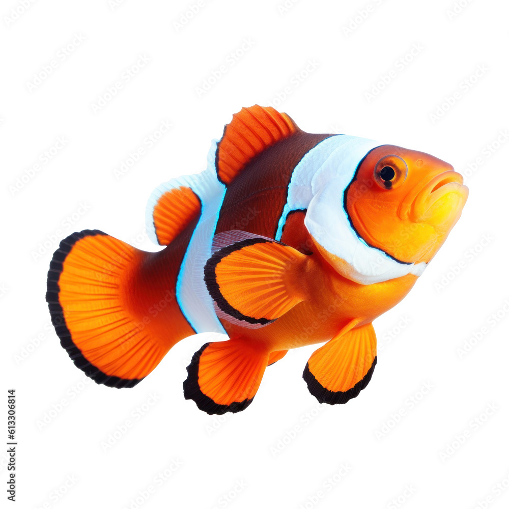 Wall mural Clownfish isolated. Illustration AI Generative.