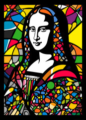 Mona Lisa abstract mosaic cartoon art