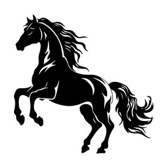 Obraz na płótnie Canvas Horse rearing, silhouette illustration 