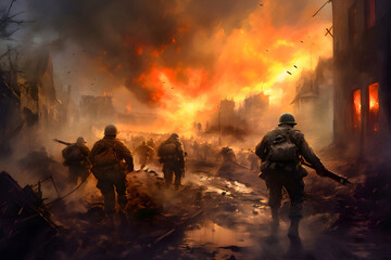 soldiers on the battlefield in world war ii