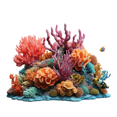 Coral reef isolated. Illustration AI Generative.