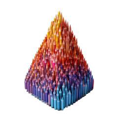 Colorful pencils isolated. Illustration AI Generative.