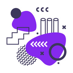 Abstract Composition with Geometric Figure and Bright Shape Collage Vector Illustration