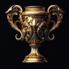 Fototapeta na wymiar Big trophy in gold colour. Made with Generative AI.