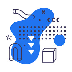 Abstract Composition with Geometric Figure and Bright Shape Collage Vector Illustration