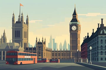 Fototapeta na wymiar Illustration of London and the Big Ben 