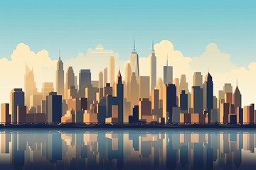 Fototapeta na wymiar Illustration of the New York Skyline