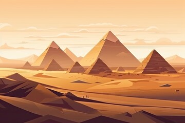 Fototapeta na wymiar Illustration of the pyramids in giza