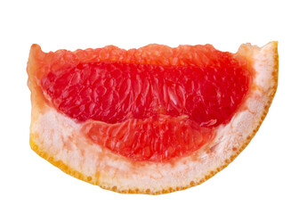 Grapefruit slice. Ripe slice of grapefruit citrus fruit isolated on transparent background with clipping path.