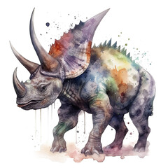 Dinosaur - Detailed Watercolor Illustration - PNG Transparent Clipart - Generative AI