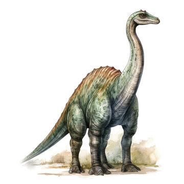 green dinosaur standing watercolor style clip art preview