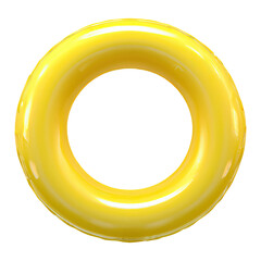 Yellow inflatable swimming pool ring for pool party or beach isolated png file