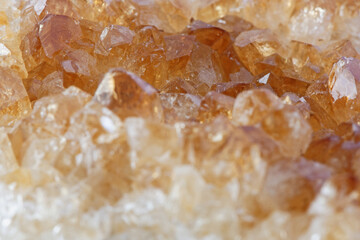 Close up of Citrine (Yellow Quartz) Crystals
