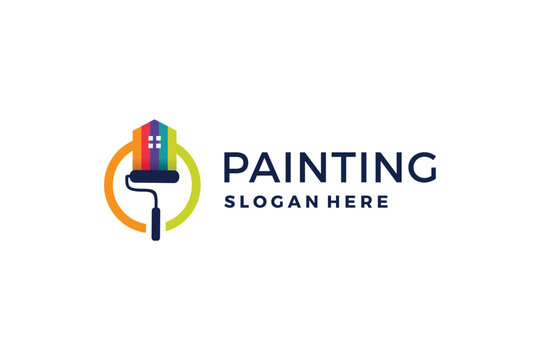 Paint logo vector design with modern idea