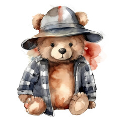 Fototapeta premium Teddy Bear - cute clip art with an adorable expression. 300 DPI. 4000 x 4000. Generative AI