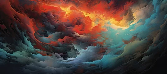 Foto op Plexiglas Abstract Cloud Painting Dynamic Red and Blue Hues Unite © Photo And Art Panda
