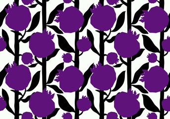 Summer fruit seamless geometric pomegranate pattern for wrapping paper and fabrics and linens and clothes print