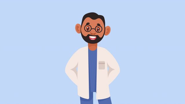 young male doctor character animation