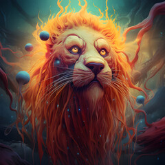Lion abstract art