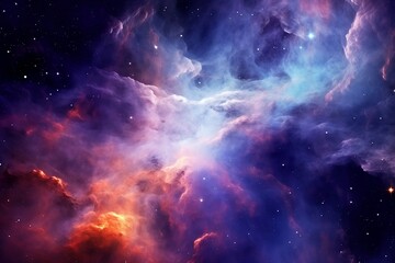Naklejka premium Colorful space galaxy cloud nebula