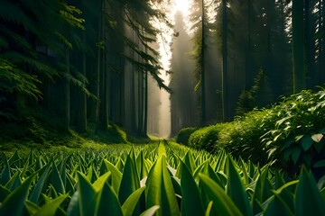 Grass in the Forest (Ai Generative)