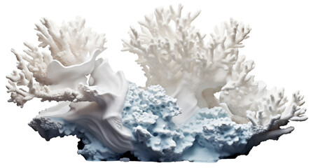 Naklejka premium sea coral, coral reef on the transparent background PNG. Top view. AI generative.
