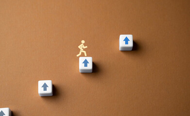Moving up the levels. Movement towards the goal. Motivation, self-development. Set new goals to...