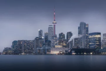Crédence de cuisine en verre imprimé Toronto toronto skyline at night