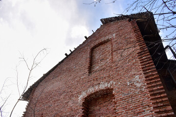 Haus, Mauer, Ziegelstein, Ziegelmauer, historisch, Jahrhundertwende, Nutzbau, Zweckbau,...