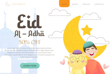 Eid Al adhaa mubarak illustration