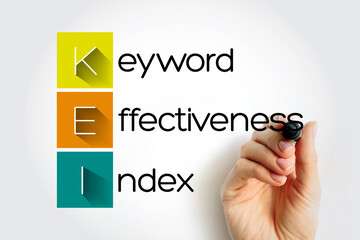 KEI Keyword Effectiveness Index - compares the count result with the number of competing web pages...