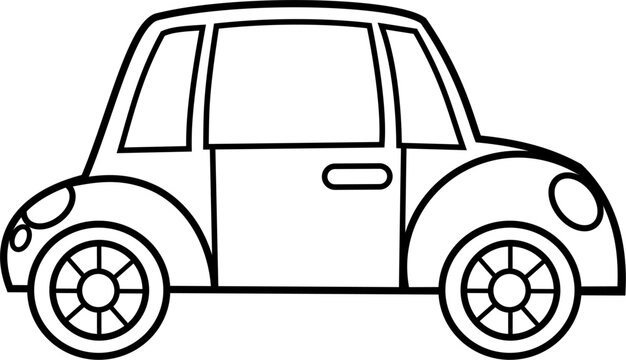 recommend clip art: Car line art coloring page for kids.