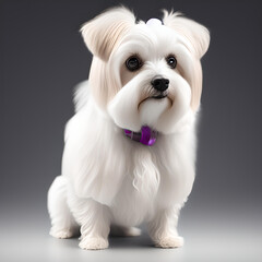 An illustration dog(Maltese)