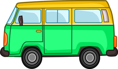 Colorful van vector illustration for kids.