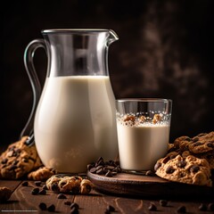 Realistic photo of Fresh Milk. Close-Up Food Photography