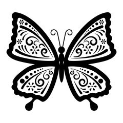 butterfly silhouette, group of butterflies, wildlife, black and white