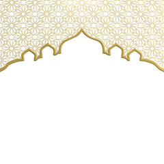 Golden Islamic Frame for Eid al Adha, Eid Al FItr and Ramadan Kareem