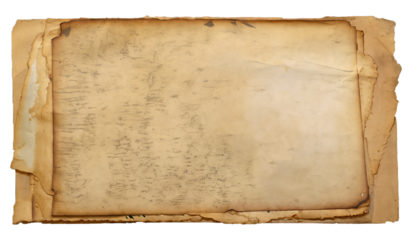 old, stained, grungy stack of paper, isolated design element, perfect for collage, antique or Steampunk imagery and scenes or as a background for an old map, vintage design backdrop