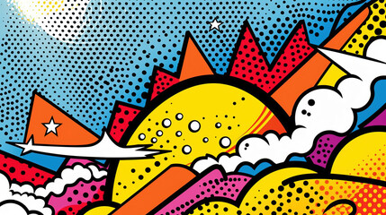 Abstract comic style vibrant colors