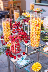 Fototapeta na wymiar fruit decorations buffet feast decor